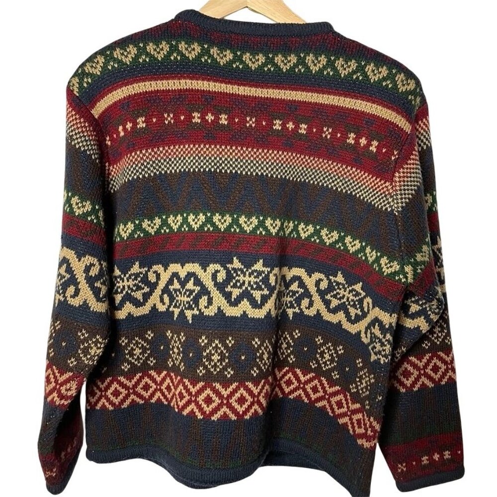 Vintage Crystal Kobe Cardigan Button Down Sweater u Pockets Size Large Blue - Picture 5 of 5